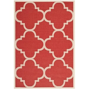 Pemberly Row Red Indoor Outdoor Area Rug 4' x 5'7&quot for Home Decor