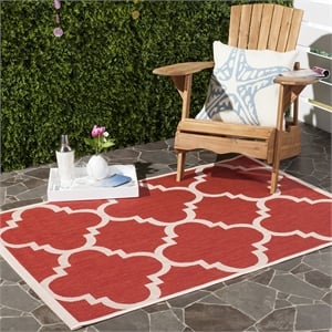 Pemberly Row Red Indoor Outdoor Area Rug 5'3&quot x 7'7&quot for Any Room