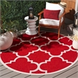Pemberly Row Contemporary Red Indoor Outdoor Round 6'7