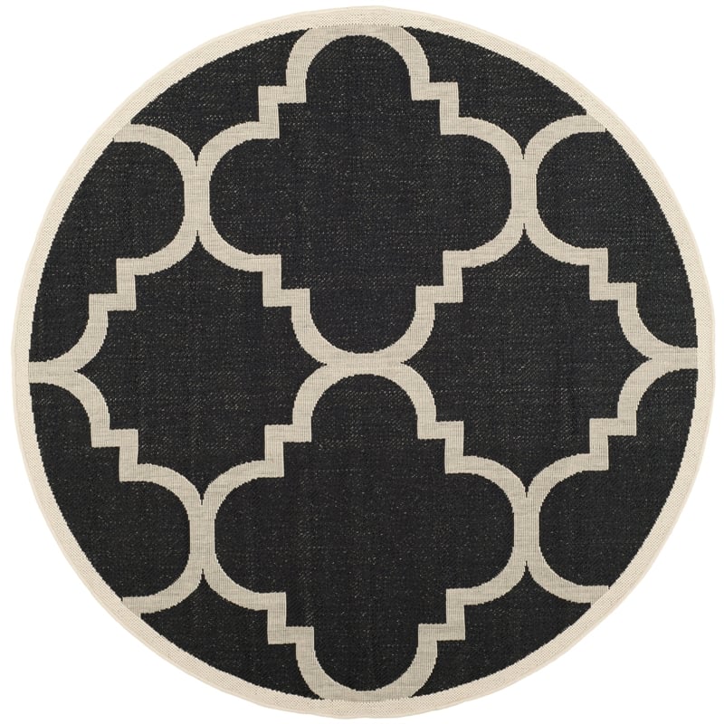 Pemberly Row Black Indoor Outdoor Round 7'10