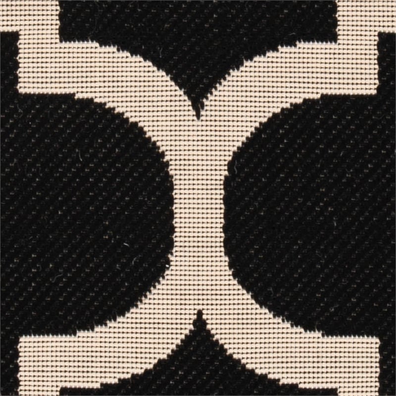 Pemberly Row Black Indoor Outdoor Runner Rug 2'3