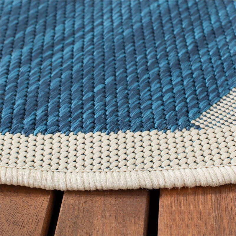 Pemberly Row Navy Indoor Outdoor Round 7'10