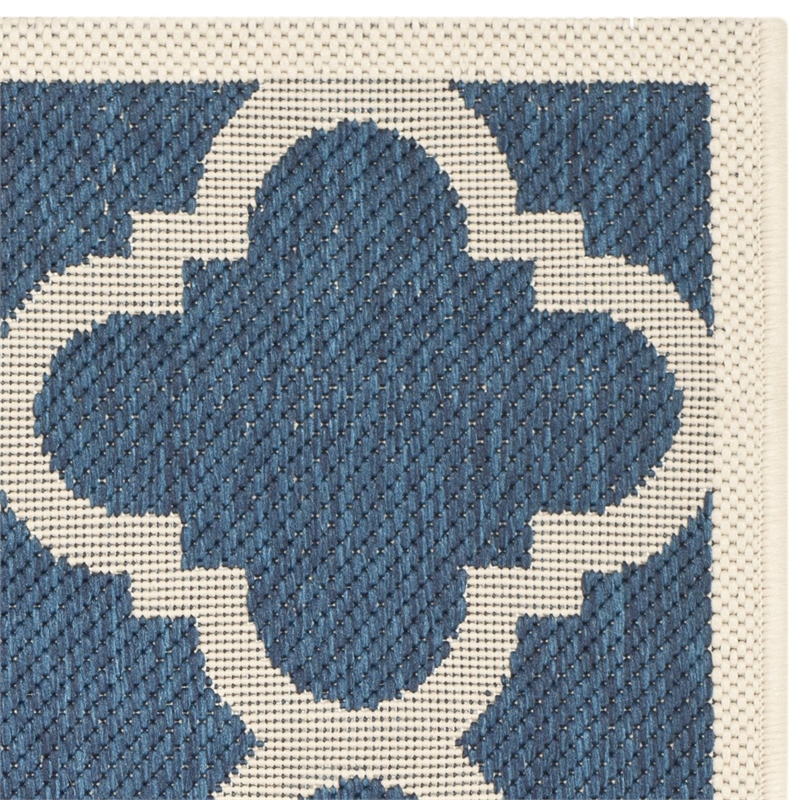 Pemberly Row Navy Indoor Outdoor Runner Rug 2'7