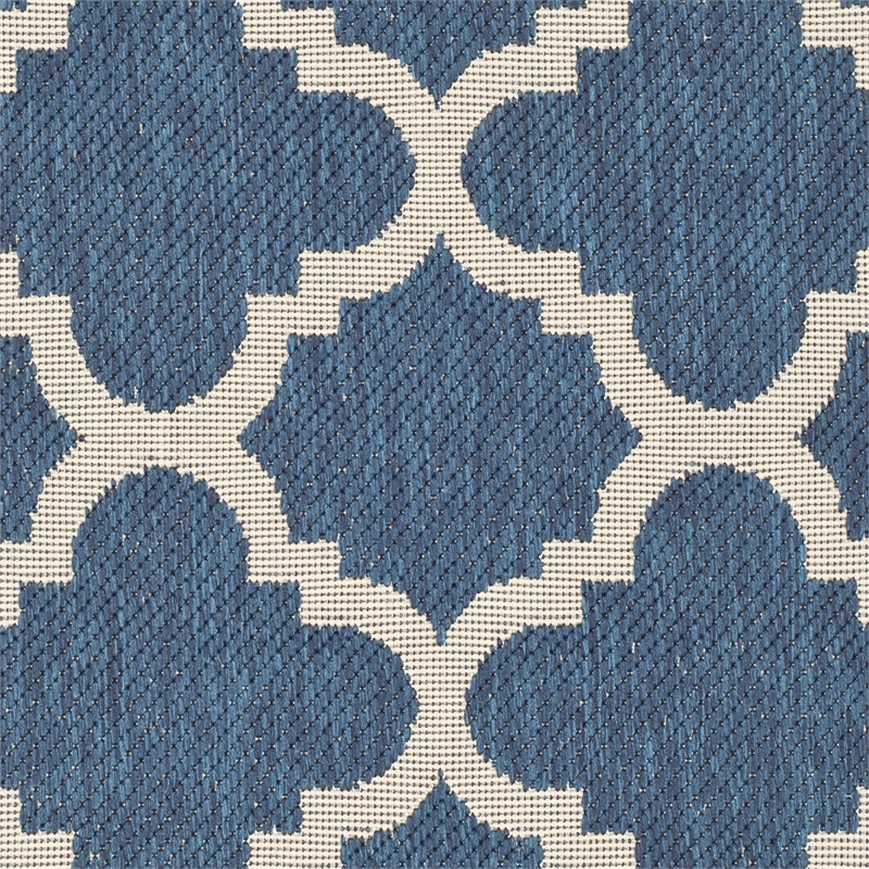 Pemberly Row Navy Indoor Outdoor Runner Rug 2'7