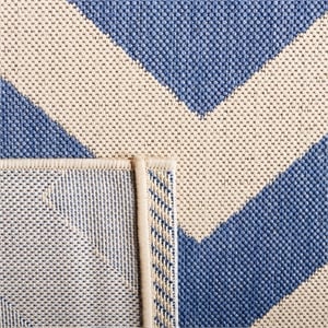Pemberly Row Blue Indoor Outdoor Square 4' Rug for Home Decor