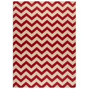 Pemberly Row Red Indoor Outdoor Area Rug 6'7&quot x 9'6&quot for Any Room