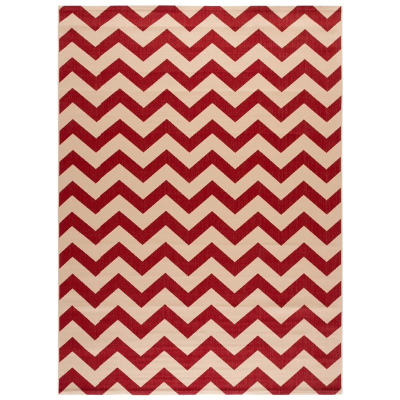 Pemberly Row Red Indoor Outdoor Area Rug 9' x 12' for Any Room