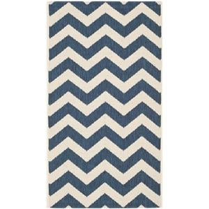 Pemberly Row Navy Indoor Outdoor Accent Rug 2' x 3'7&quot for Home