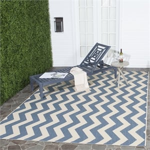 Pemberly Row Contemporary Blue Indoor Outdoor Square 4' Rug for Any Room