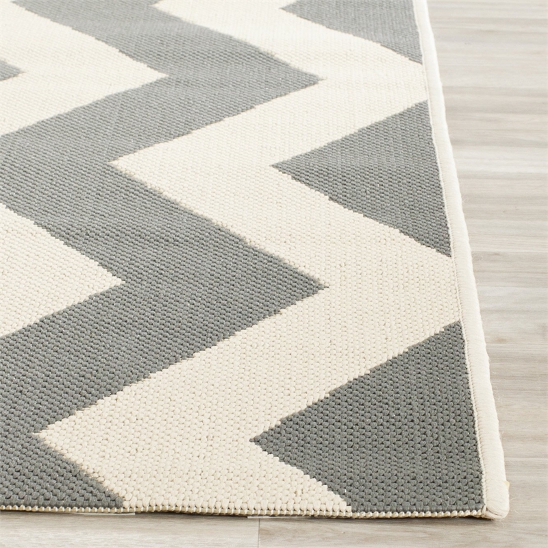 Pemberly Row Grey Indoor Outdoor Square 4' Rug for Home Decor