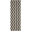 Pemberly Row Black Indoor Outdoor Runner Rug 2'3