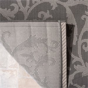 Pemberly Row Anthracite Indoor Outdoor Area Rug 9' x 12' for Home
