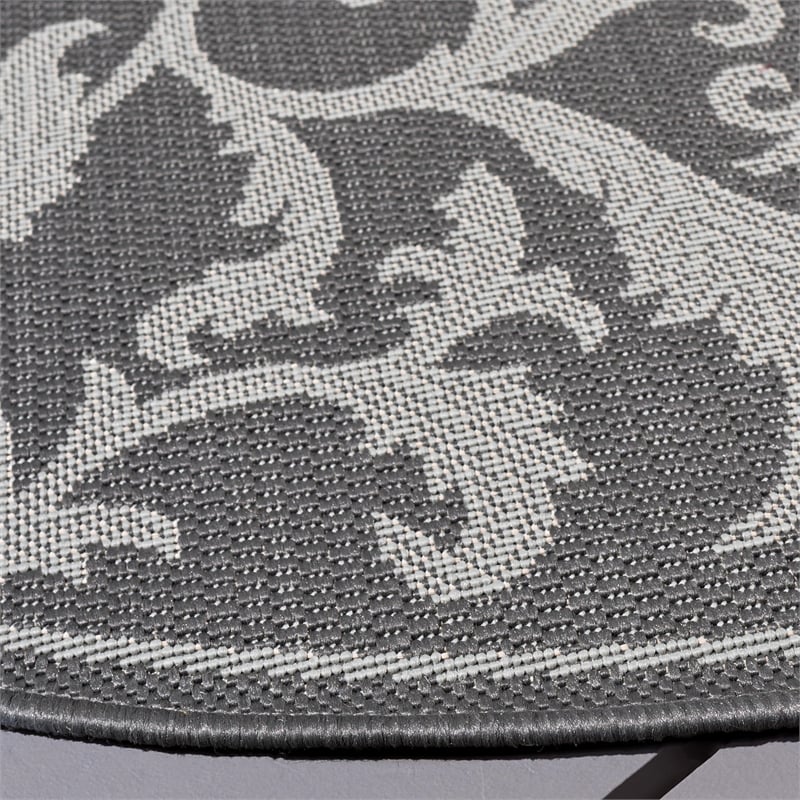 Pemberly Row Anthracite Indoor Outdoor Round 5'3