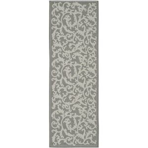 Pemberly Row Anthracite Indoor Outdoor Runner Rug 2'3&quot x 6'7&quot for Home