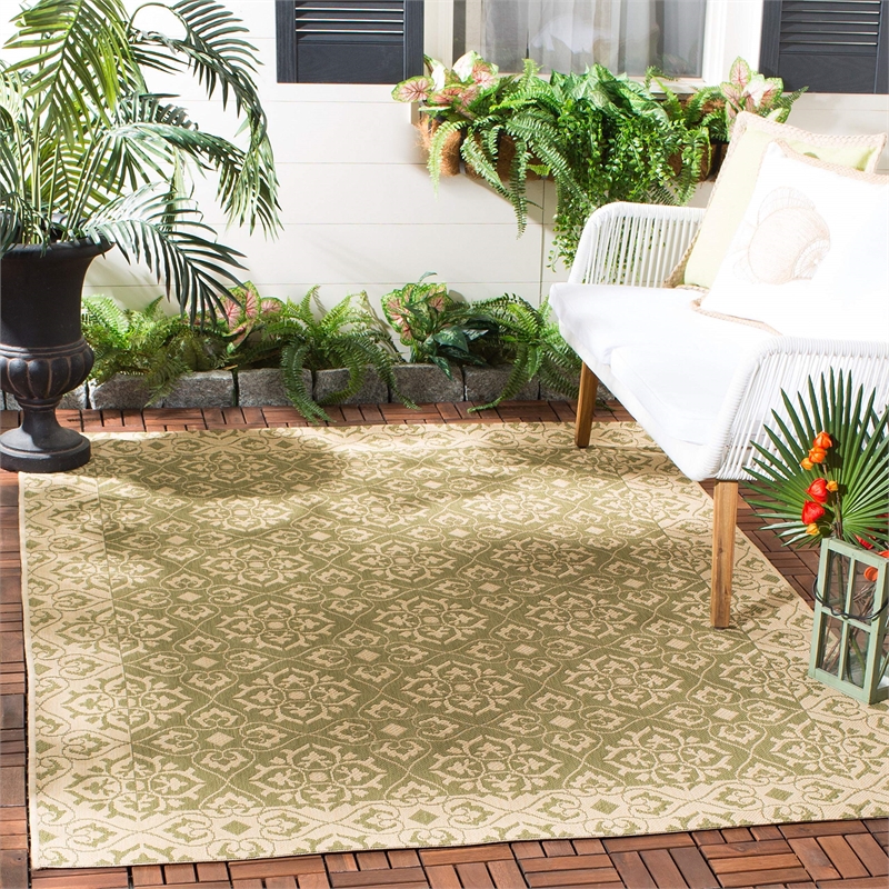 Pemberly Row Red Indoor Outdoor Area Rug 9' x 12' for Home Decor