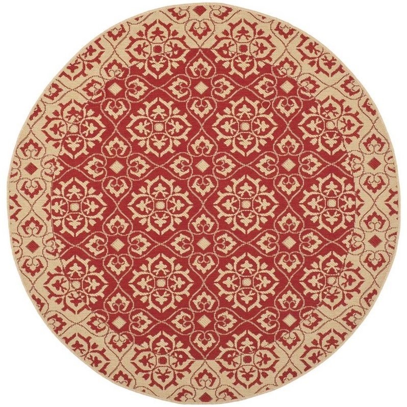 Pemberly Row Red Indoor Outdoor Round 5'3