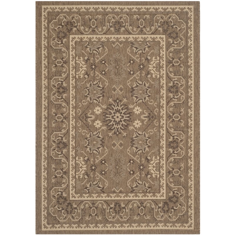 Pemberly Row Contemporary Indoor Outdoor Accent Rug in Brown - 2' x 3'7