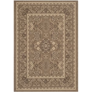 Pemberly Row Contemporary Indoor Outdoor Accent Rug in Brown - 2' x 3'7&quot