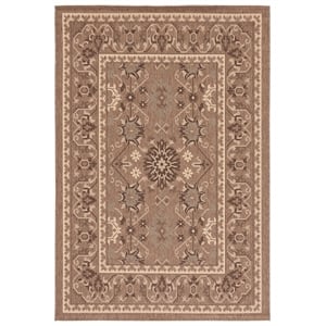 Pemberly Row Contemporary Indoor Outdoor Area Rug in Brown - 5'3&quot x 7'7&quot