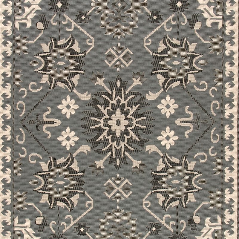 Pemberly Row Contemporary Indoor Outdoor Area Rug in Brown - 6'7