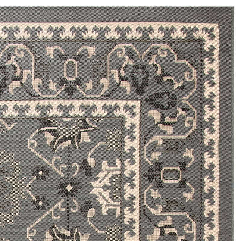 Pemberly Row Contemporary Indoor Outdoor Area Rug in Brown - 6'7