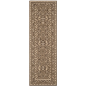 Pemberly Row Indoor Outdoor Runner Rug in Brown - 2'7&quot x 8'2&quot
