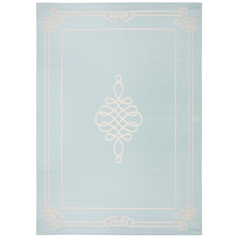 Pemberly Row Contemporary Indoor Outdoor Area Rug in Aqua - 6'7
