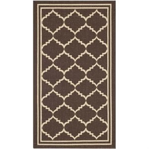 Pemberly Row Contemporary Indoor Outdoor Rug in Chocolate - 2'7&quot x 5'