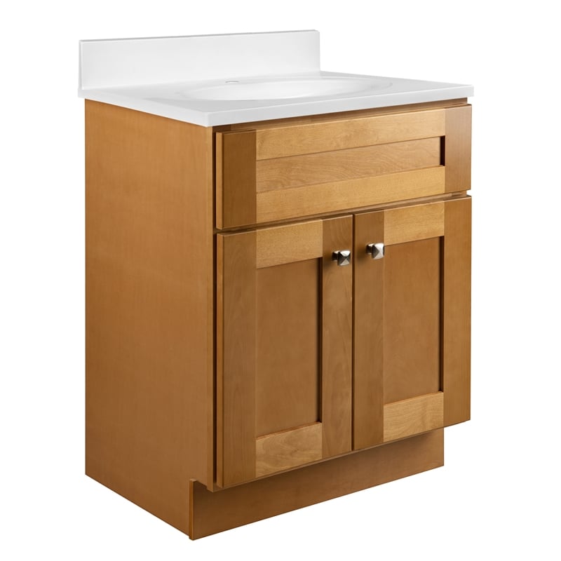 Pemberly Row Contemporary Wood Vanity without Top-Birch 24