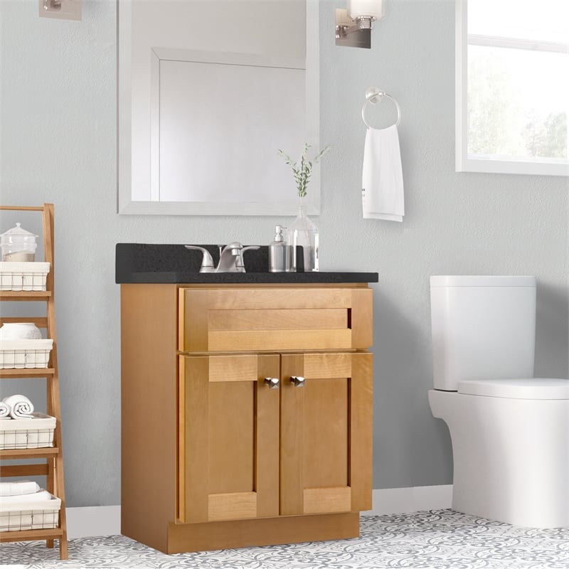 Pemberly Row Contemporary Wood Vanity without Top-Birch 24
