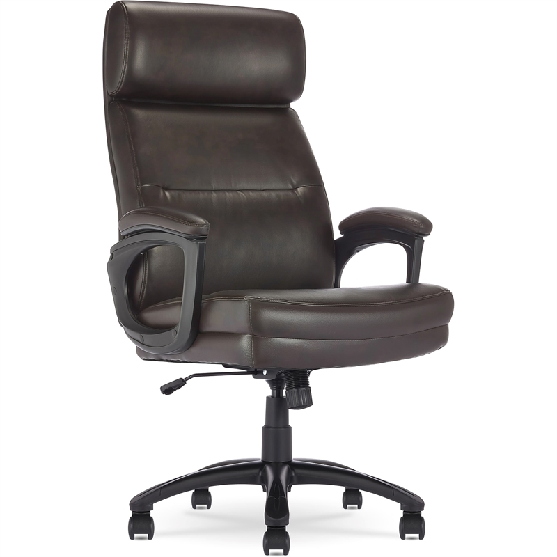 Pemberly Row Executive Big & Tall Ergonomic Office Chair Bonded Leather Brown