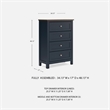 Pemberly Row Solid Wood 4-Drawers Bedroom Chest in Dark Slate Blue