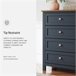 Pemberly Row Solid Wood 4-Drawers Bedroom Chest in Dark Slate Blue