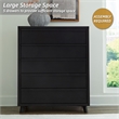 Pemberly Row Engineered Wood Contemporary Black Wide Chest of Drawers