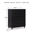 Pemberly Row Engineered Wood Contemporary Black Wide Chest of Drawers