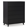 Pemberly Row Engineered Wood Contemporary Black Wide Chest of Drawers