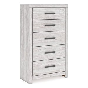Pemberly Row Engineered Wood Contemporary Light Gray Chest of Drawers