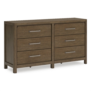 Pemberly Row Wooden Farmhouse Light Brown Finish Bedroom Dresser