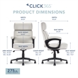 Pemberly Row Classic Executive Office Chair Bonded Leather in Light Gray