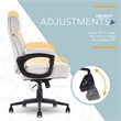 Pemberly Row Classic Executive Office Chair Bonded Leather in Light Gray