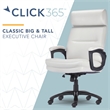 Pemberly Row Big & Tall Executive Office Chair Bonded Leather in Light Gray