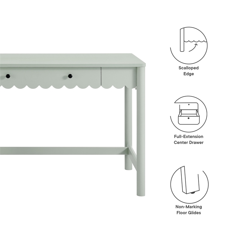 Pemberly Row Wooden Modern / Contemporary Writing Desk in Sage