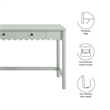 Pemberly Row Wooden Modern / Contemporary Writing Desk in Sage