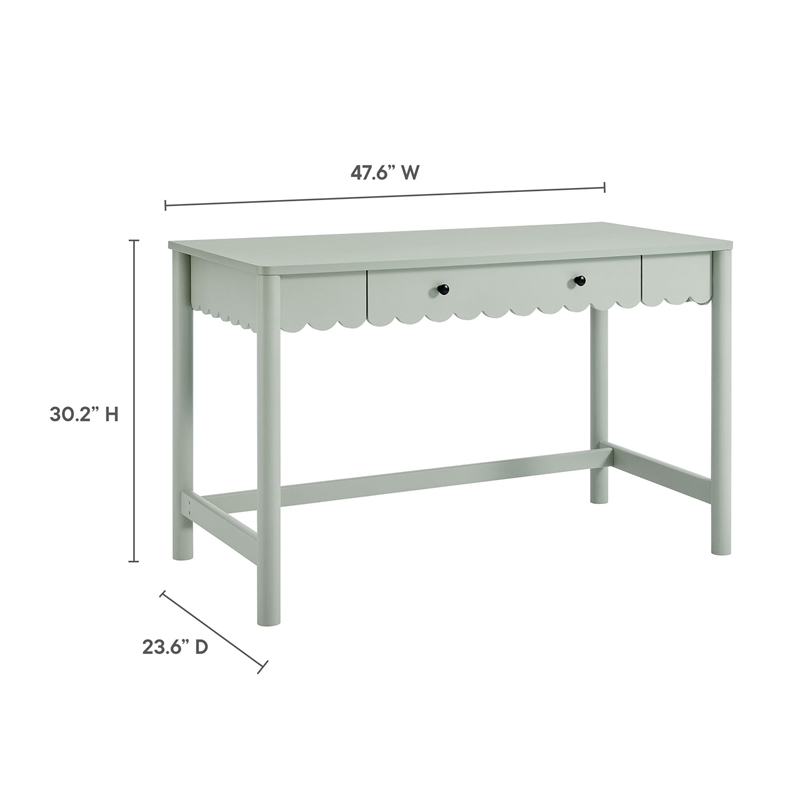 Pemberly Row Wooden Modern / Contemporary Writing Desk in Sage