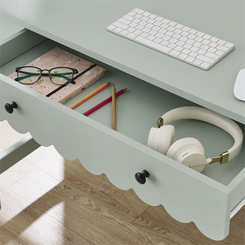 Pemberly Row Wooden Modern / Contemporary Writing Desk in Sage