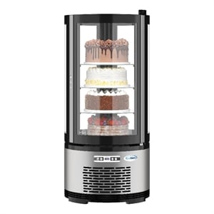 Pemberly Row 19&quot Circular Refrigerated Countertop Bakery Display Case in Silver