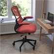Pemberly Row Ergonomic Swivel Task Chair with Roller Wheels & Flip Up Arms-Red