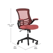 Pemberly Row Ergonomic Swivel Task Chair with Roller Wheels & Flip Up Arms-Red