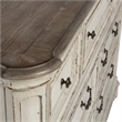 Pemberly Row Contemporary 7-Drawers Dresser Antique White/Weathered Bark