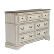 Pemberly Row Contemporary 7-Drawers Dresser Antique White/Weathered Bark
